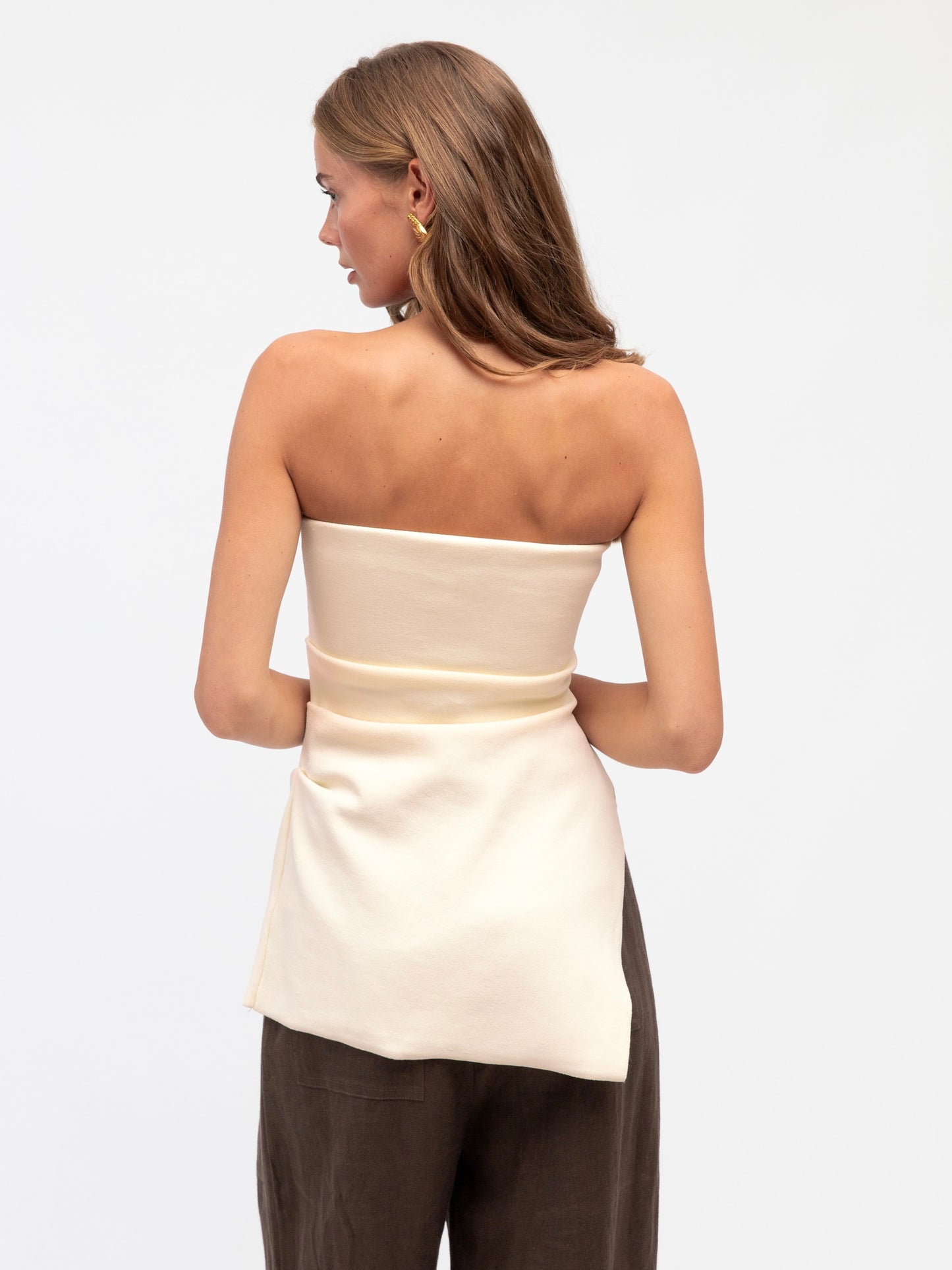 The Fern Strapless Knit Top - Cream