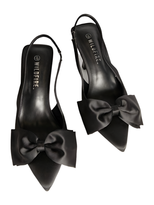 Citrine Bow Heels - Black