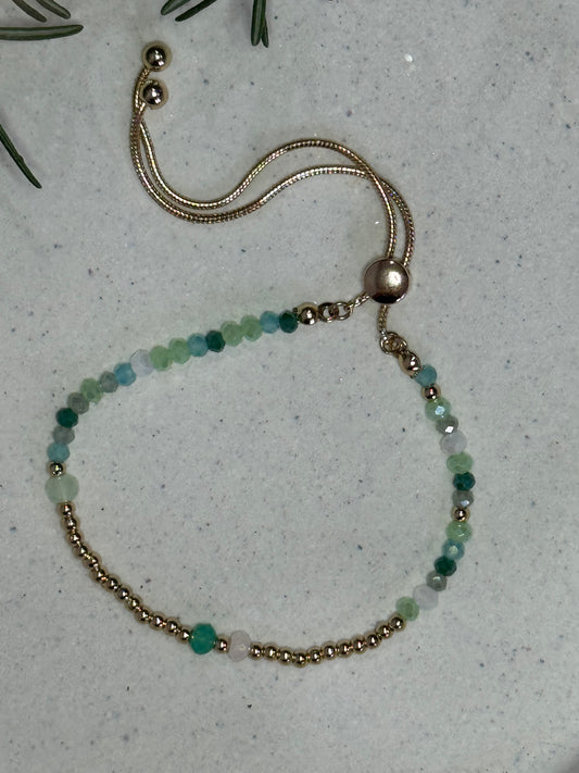 Maddi Bead Bracelet Gold/Green
