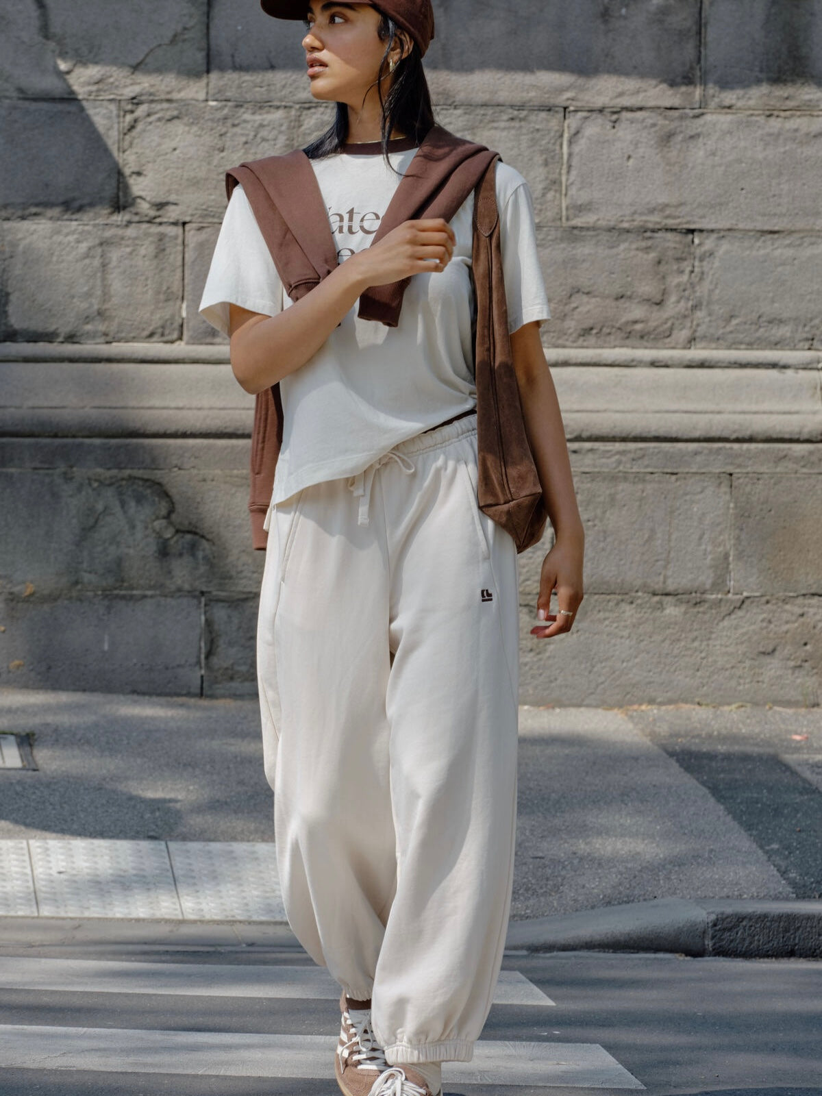 Bowie Barrel Leg Track Pants - Buff