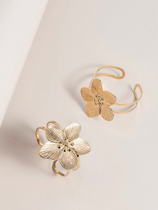 The Peace Gold Flower Cuff