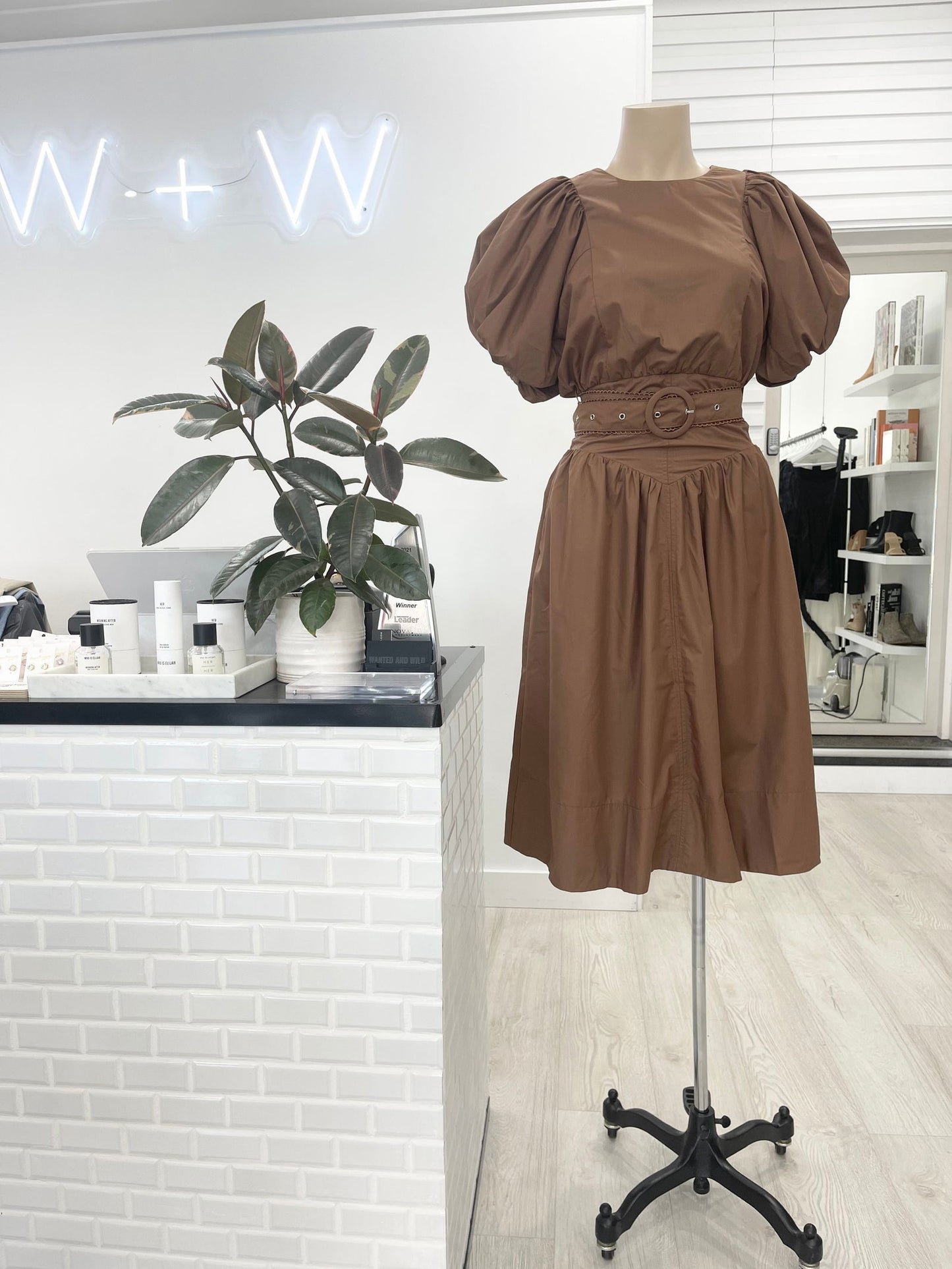 Adina Midi Dress - Cappuccino - WANTED AND WILD