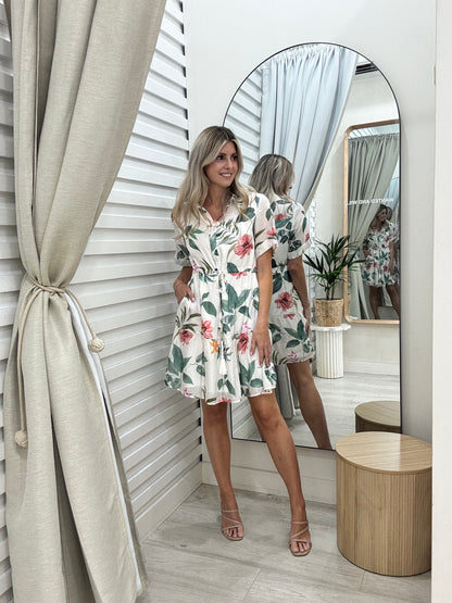 The Coral Dress - Multi Floral