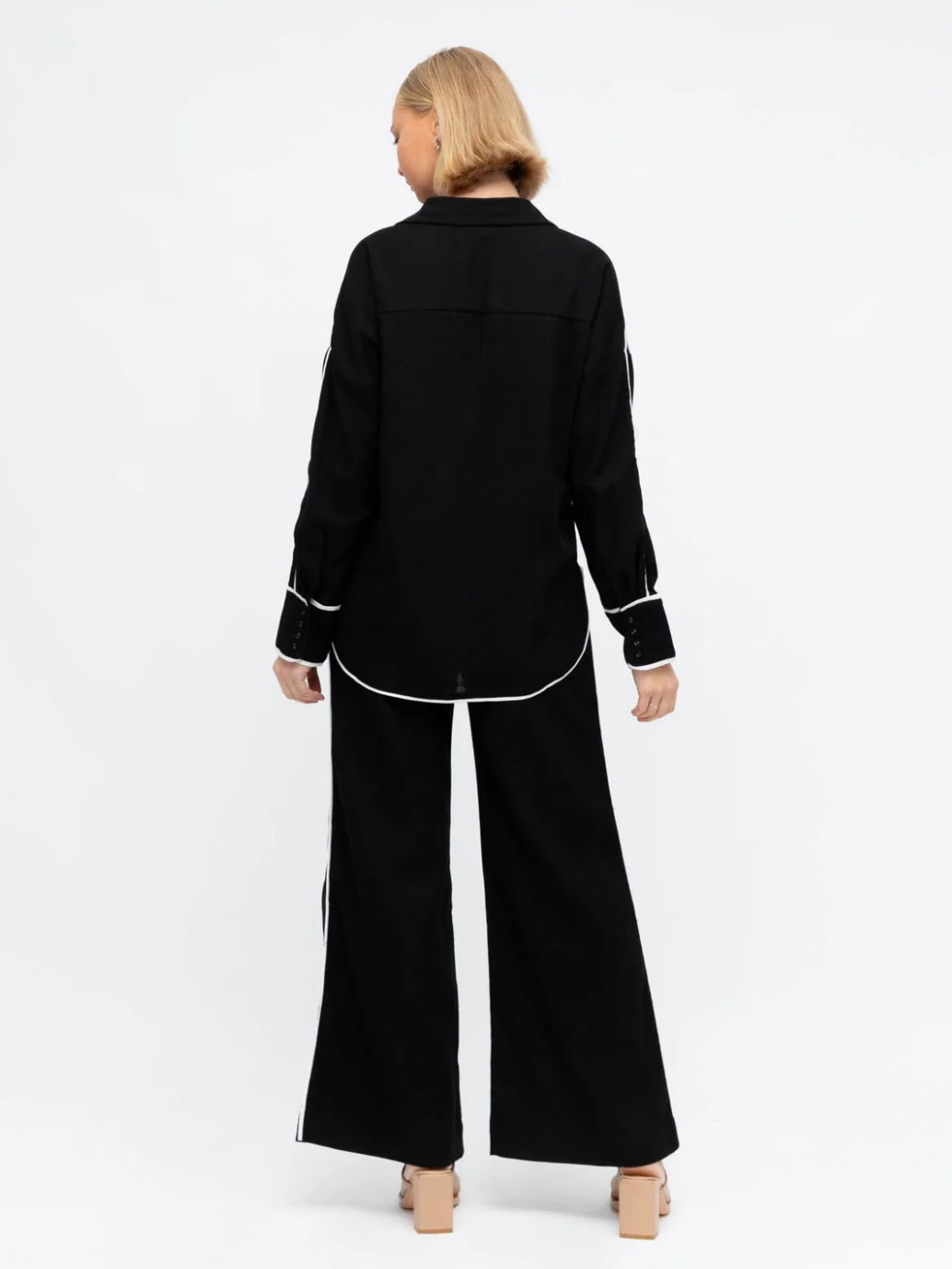 The Terence Stripe Pants - Black and White