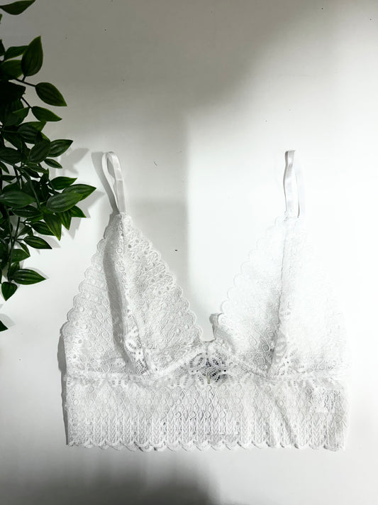 The Lily Lace Bralette - White Lace