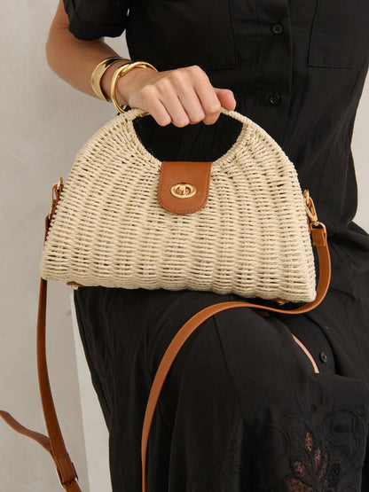 The Maggie Summer Straw  Bag - Beige