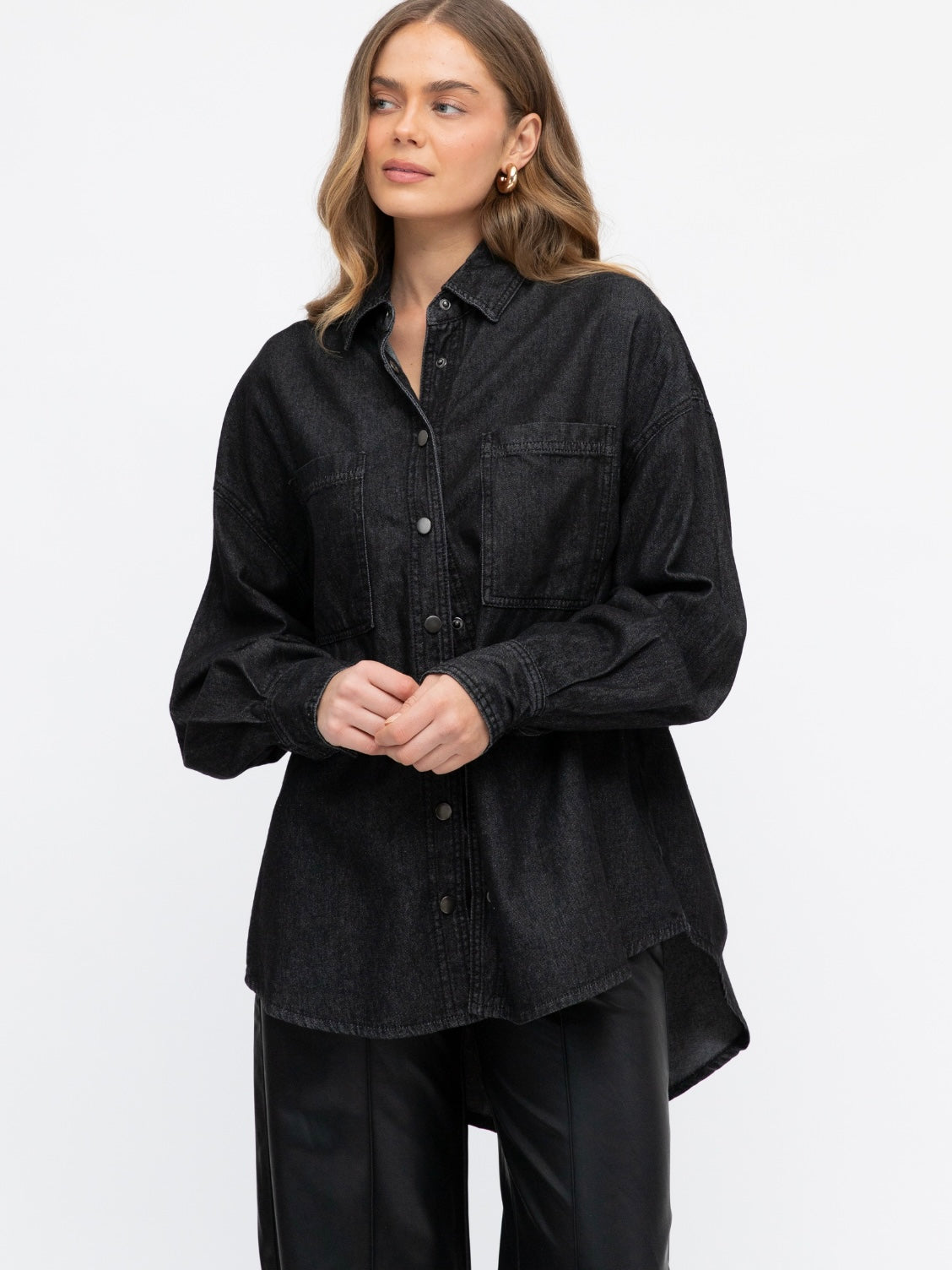 The Petra Denim Shirt - Black