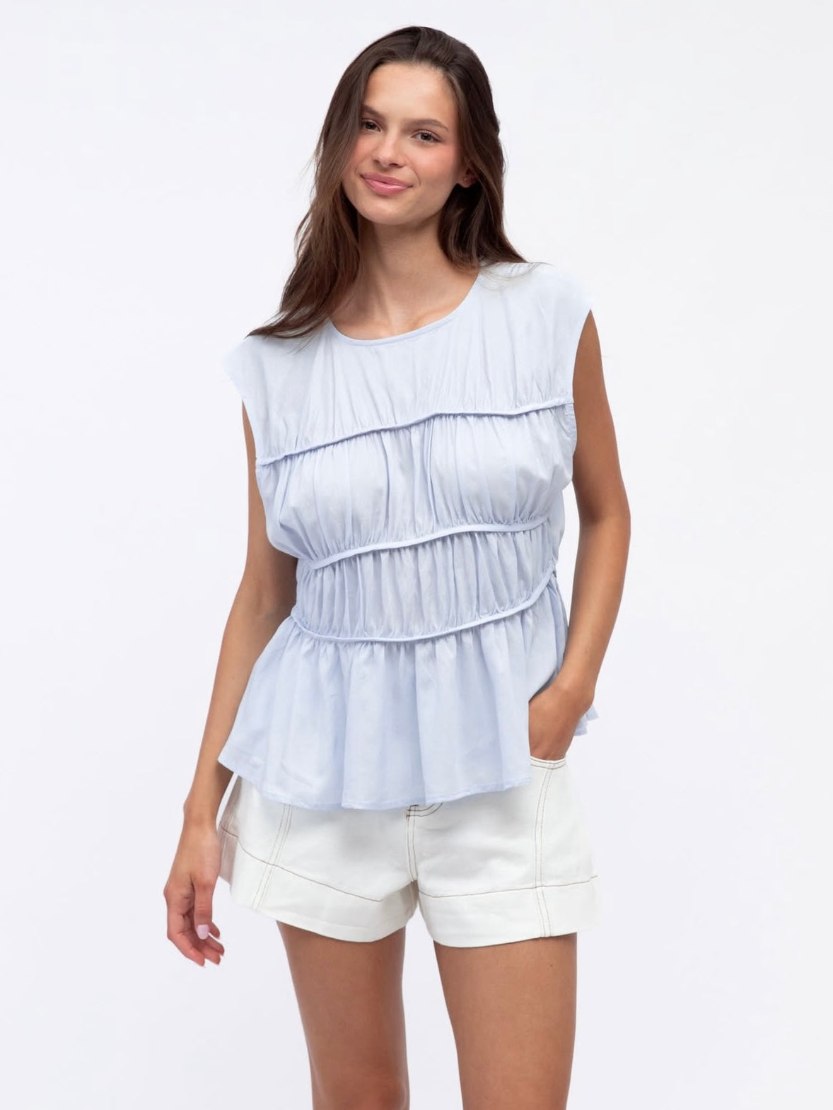 The Millie Top  - Sky Blue