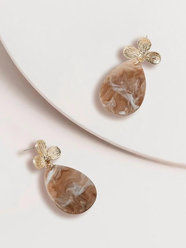 Marble Teardrop Earring