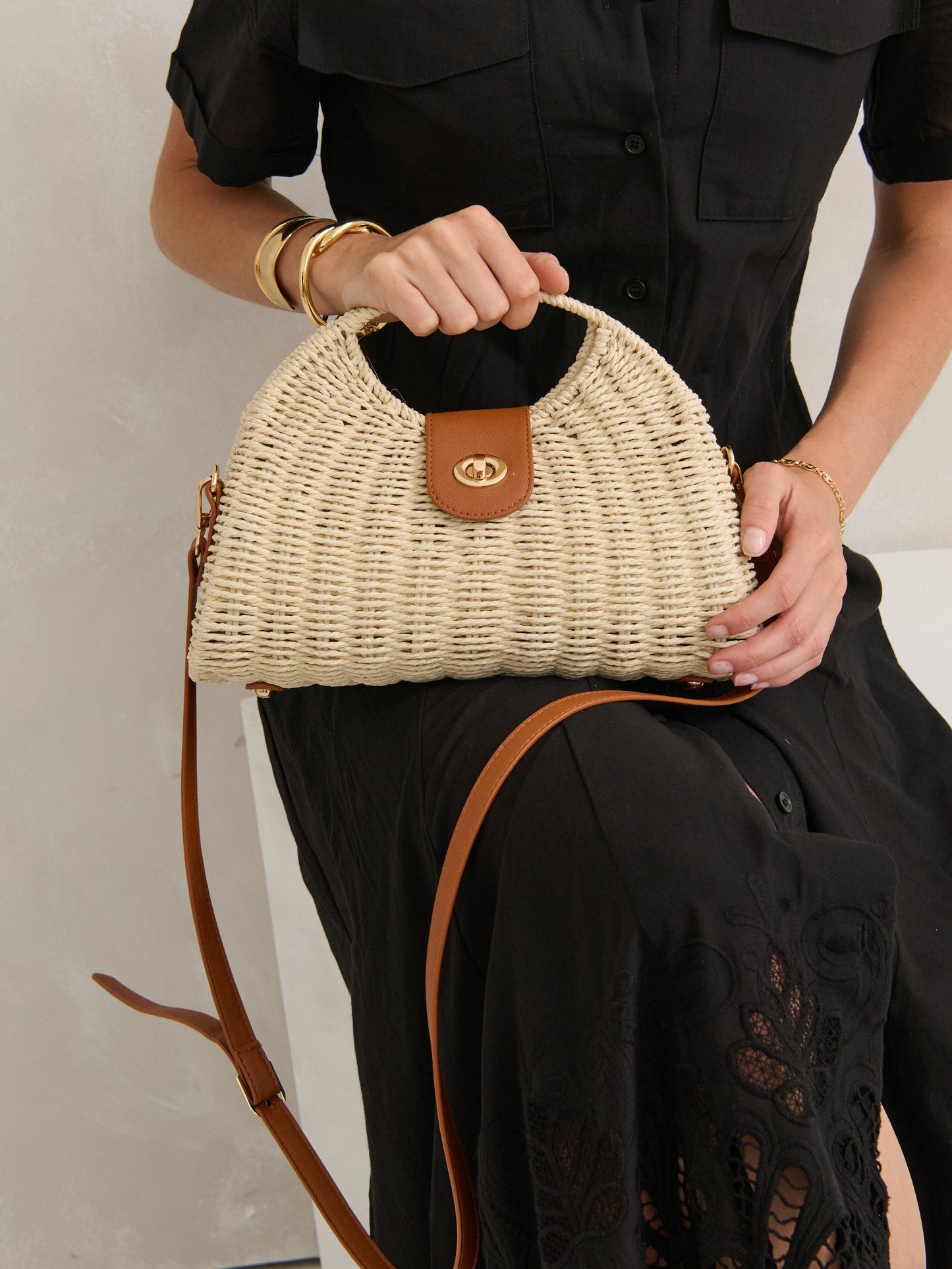 The Maggie Summer Straw  Bag - Beige