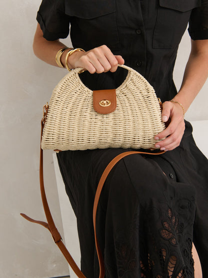 The Maggie Summer Straw  Bag - Beige