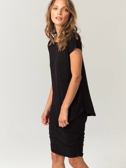 Bamboo Body Ruched Skirt - Black - WANTED AND WILD