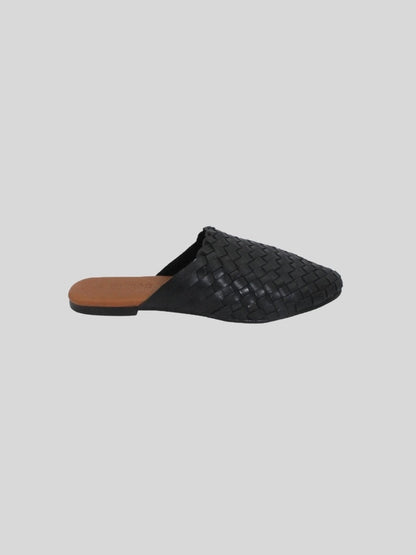 Barland Leather Slides - Black - WANTED AND WILD