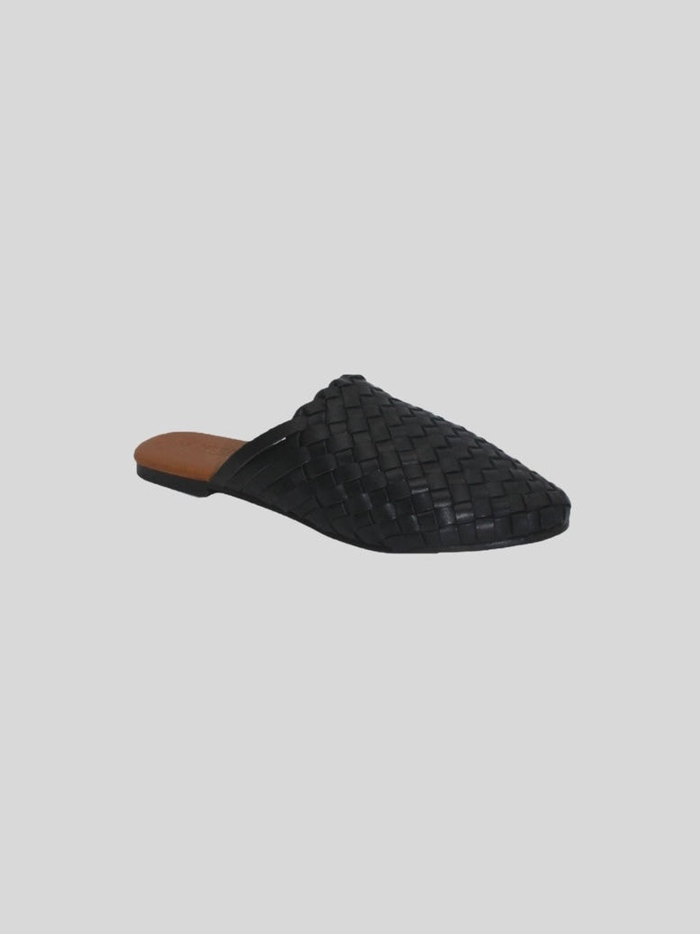 Barland Leather Slides - Black - WANTED AND WILD