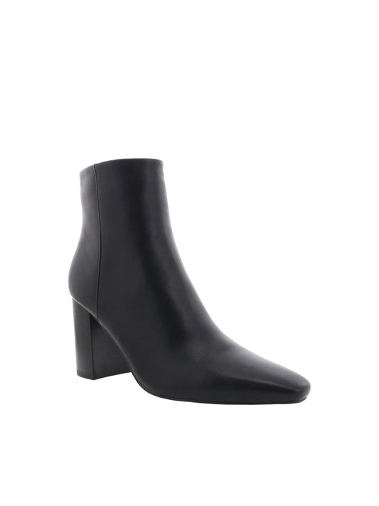 Black ankle boot on a white background