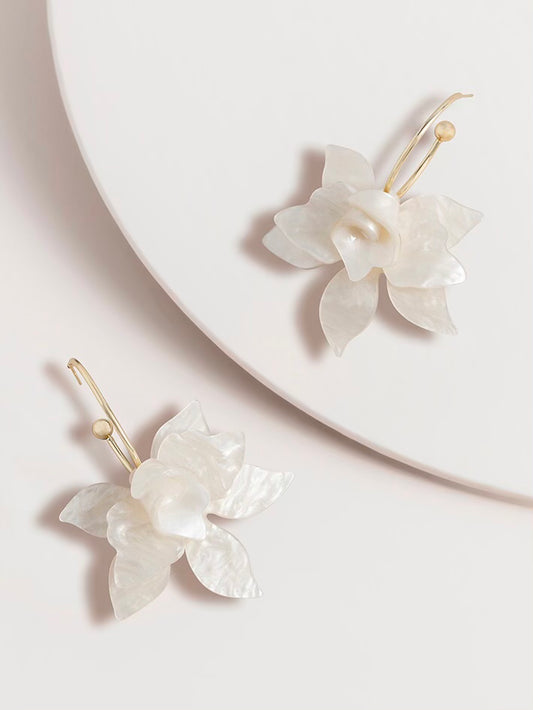 The Briar Statement Acetate Flower Hoop Earrings