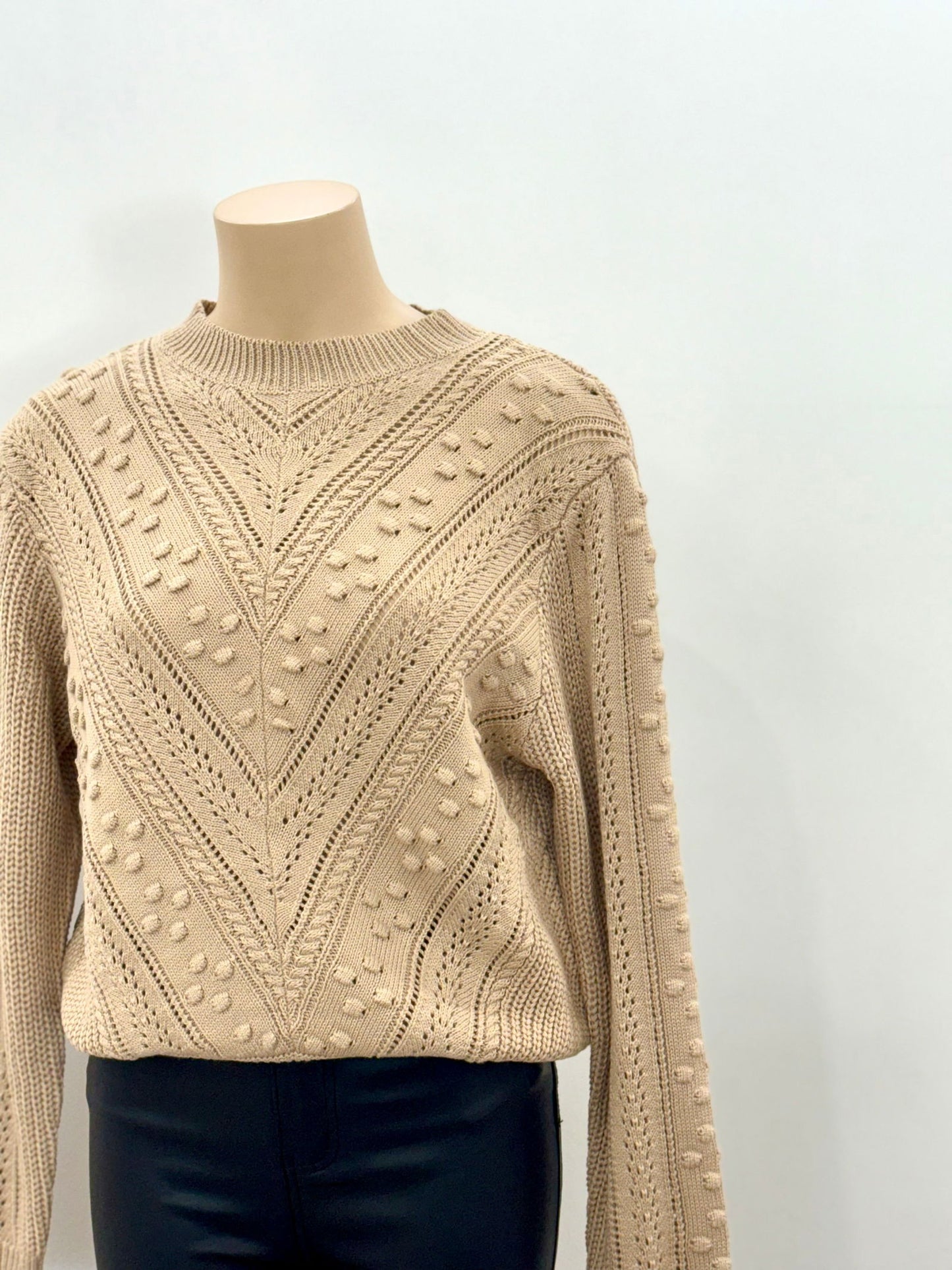 Bubble Knit Jumper - Beige - WANTED AND WILD