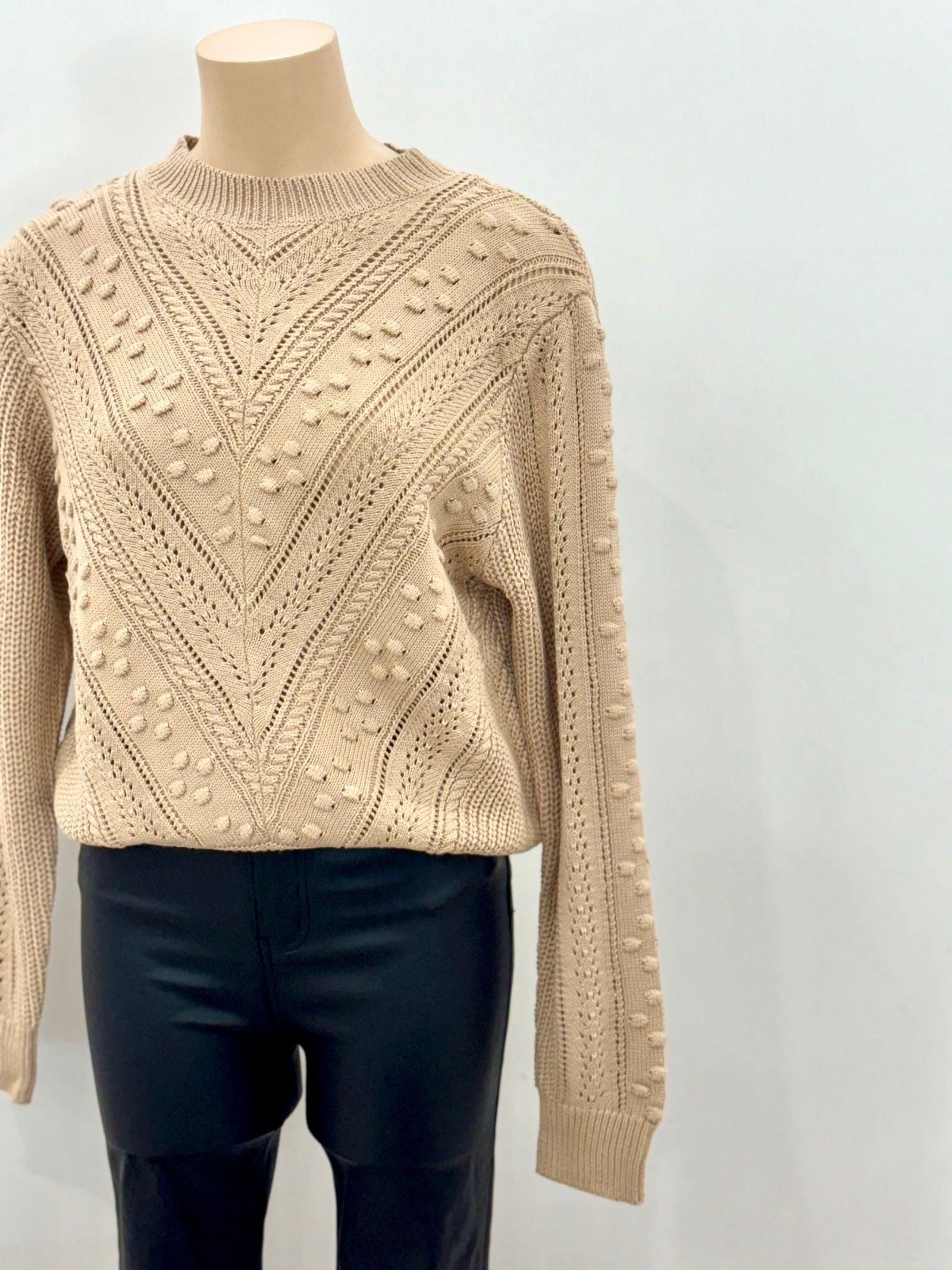 Bubble Knit Jumper - Beige - WANTED AND WILD