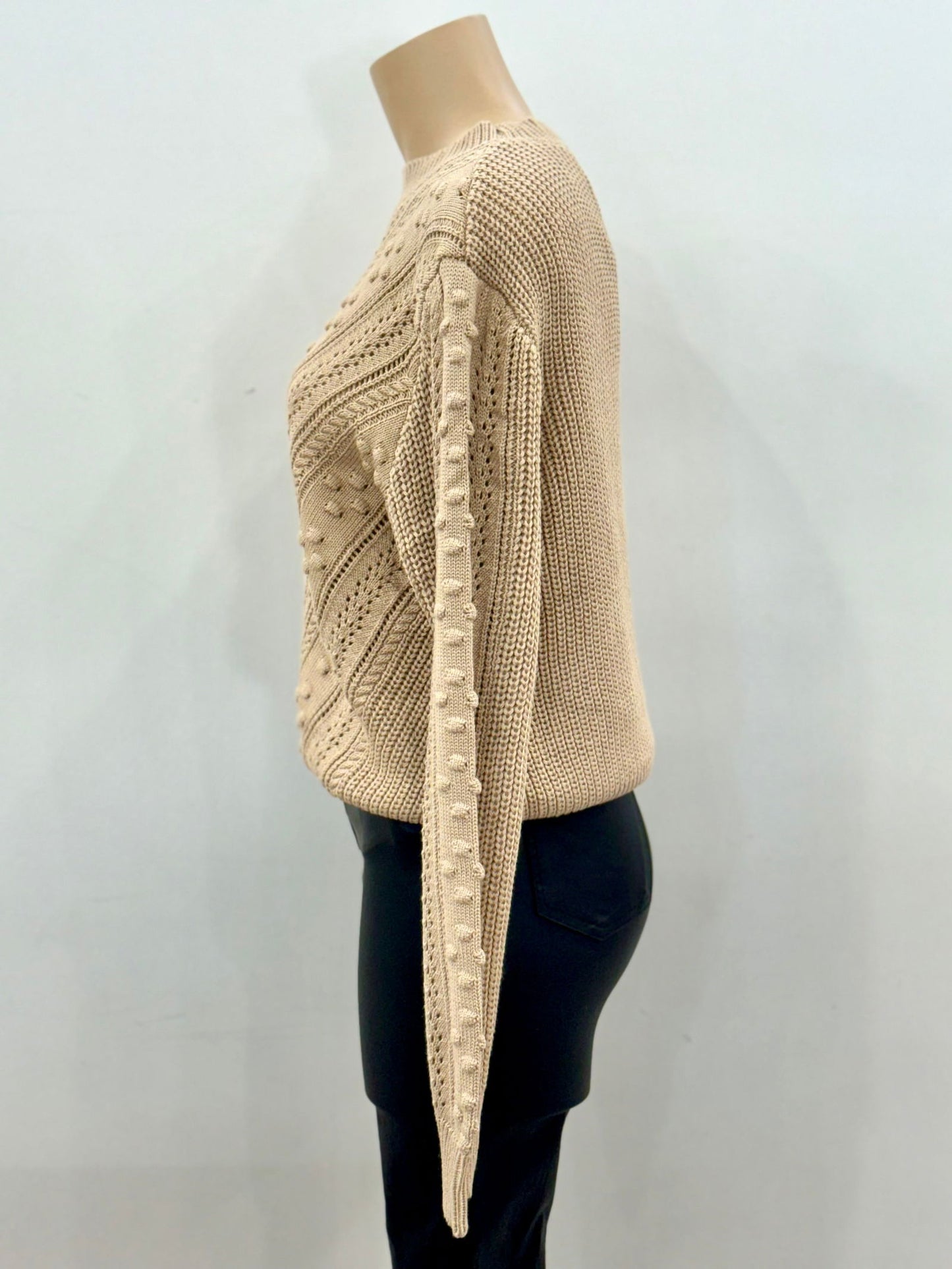 Bubble Knit Jumper - Beige - WANTED AND WILD