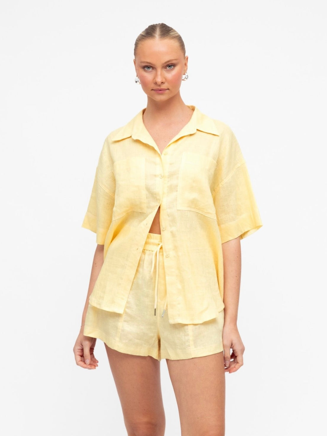 The Clementine Linen Shirt - Lemon Sorbet