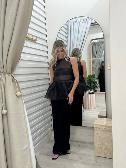 The Peplum Top | Black