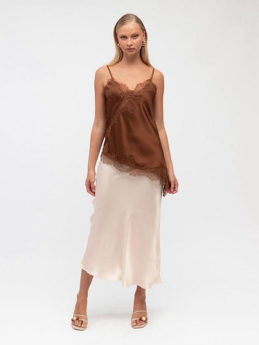 The Cleo Asymmetrical Top - Espresso