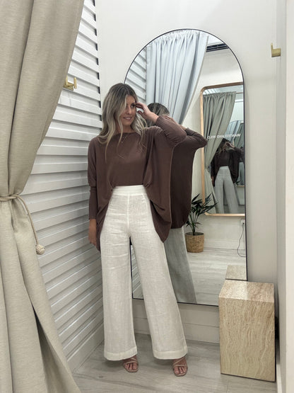 Mia Oversized Jumper - Chocolate