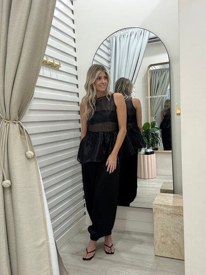 The Peplum Top | Black