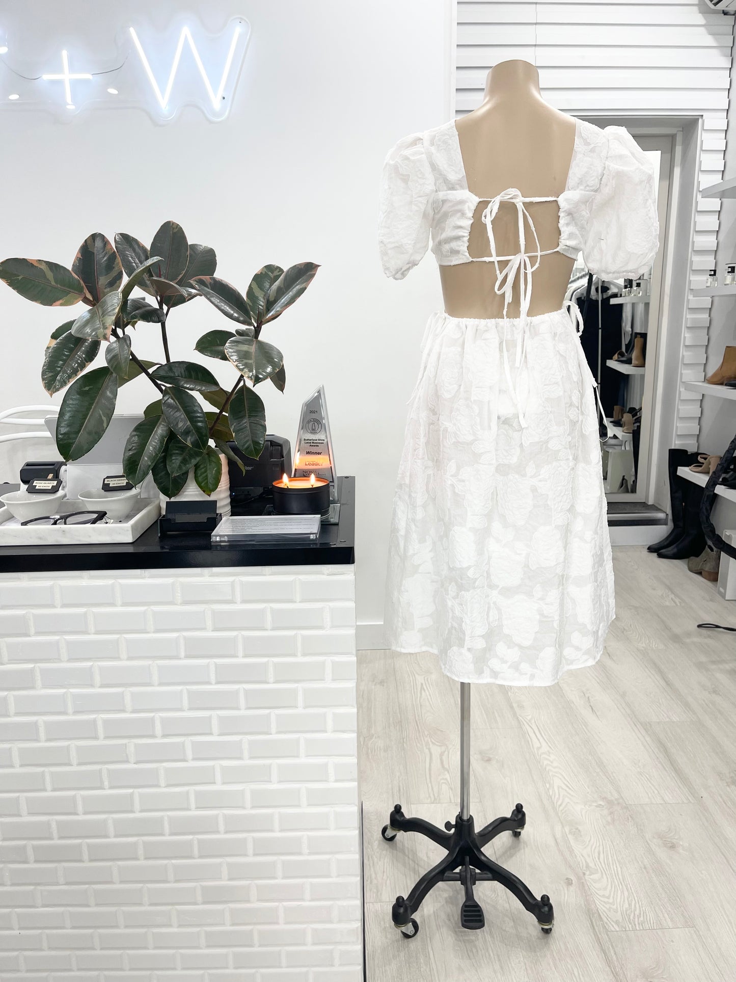 The Flora Midi Dress - White