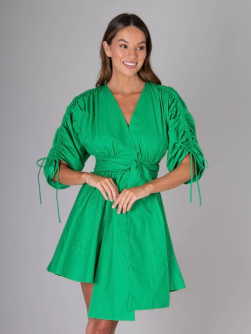 The Helen Mini Dress -  Green