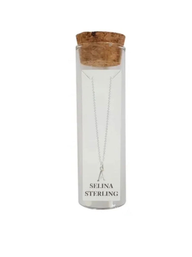 Initial Letter Necklace - Sterling Silver
