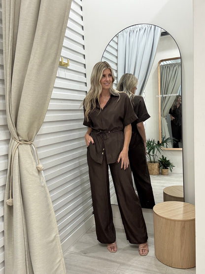 The Carter Pants Set - Chocolate