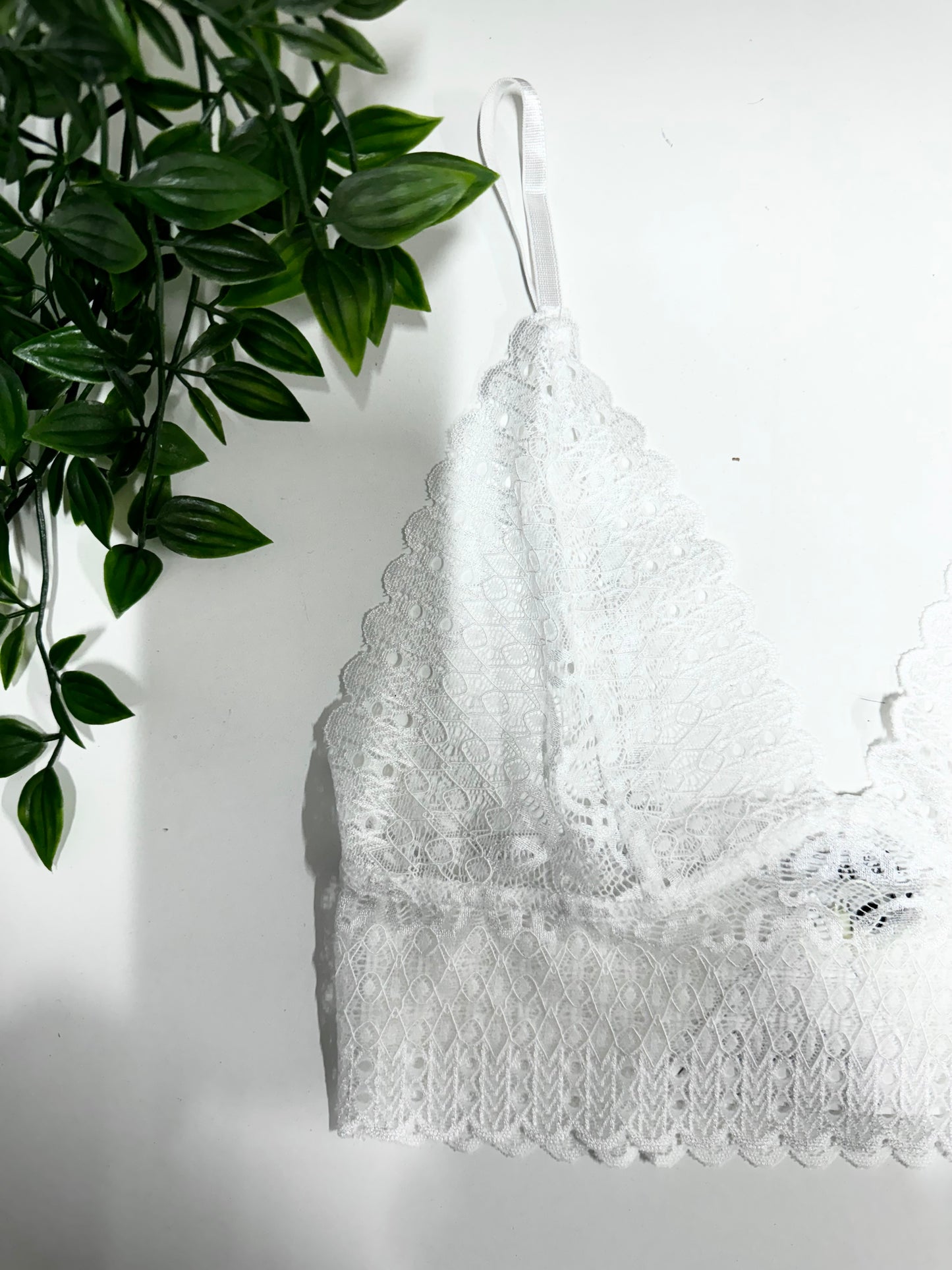 The Lily Lace Bralette - White Lace