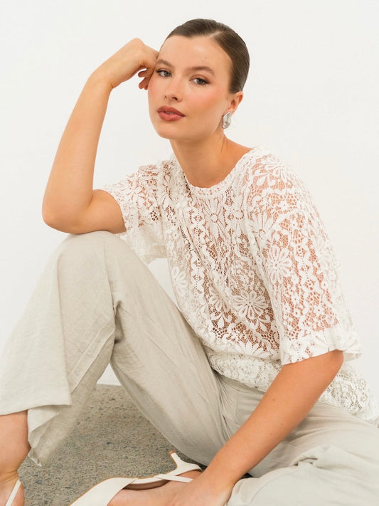 The Lace Tee | White