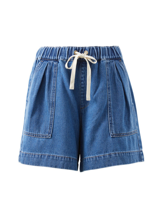The Darcy Everyday Shorts in Washed Indigo at Wanted and Wld by Ceres Life