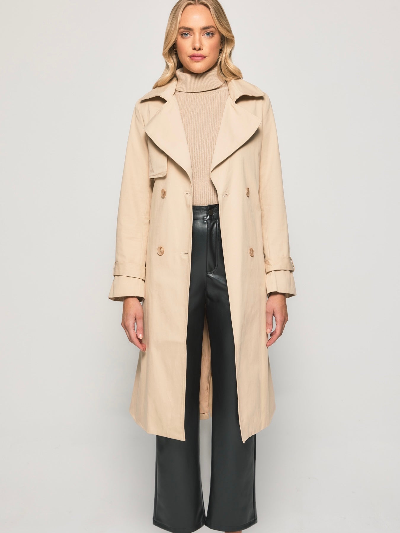 Double Breasted Trench Coat - Camel - WANTED AND WILD