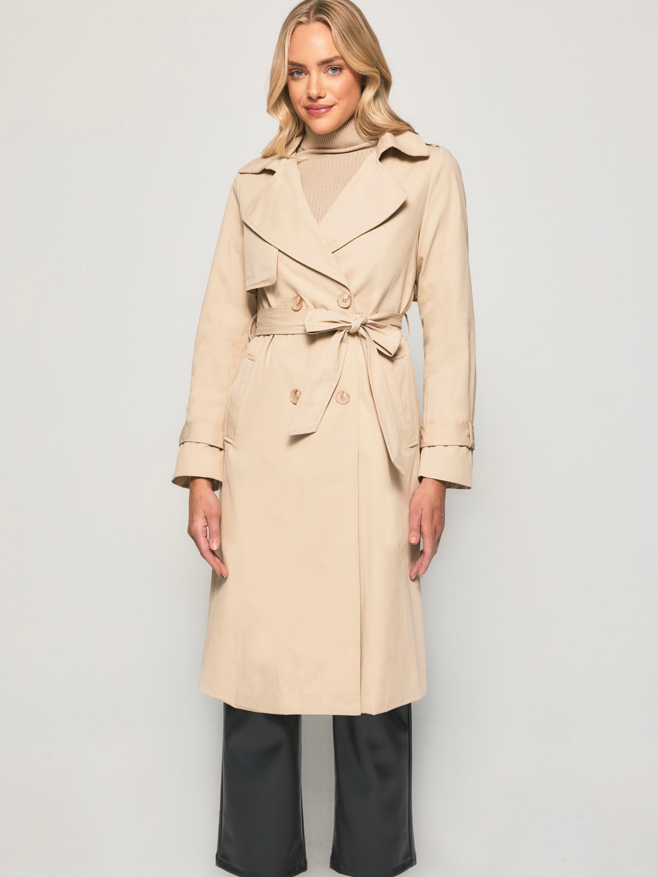Double Breasted Trench Coat - Camel - WANTED AND WILD