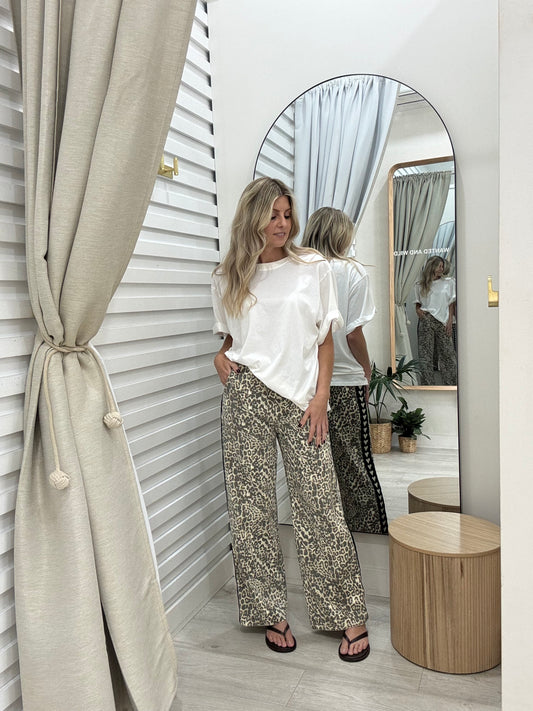 The Green Star Racer Pants - Leopard