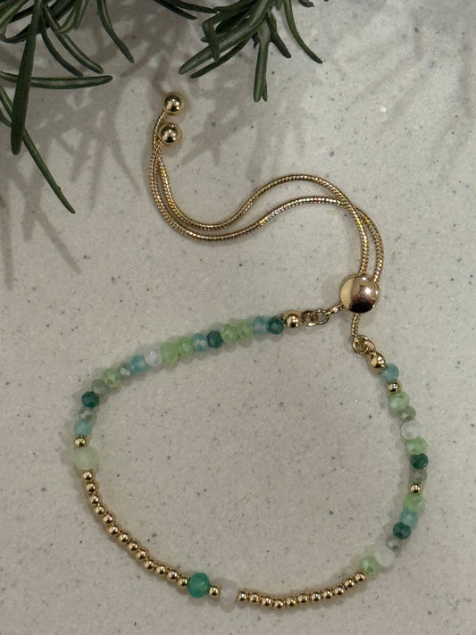 Maddi Bead Bracelet Gold/Green