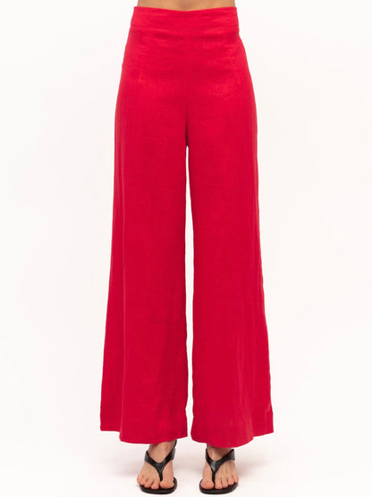 Luxe Linen Pants | Red