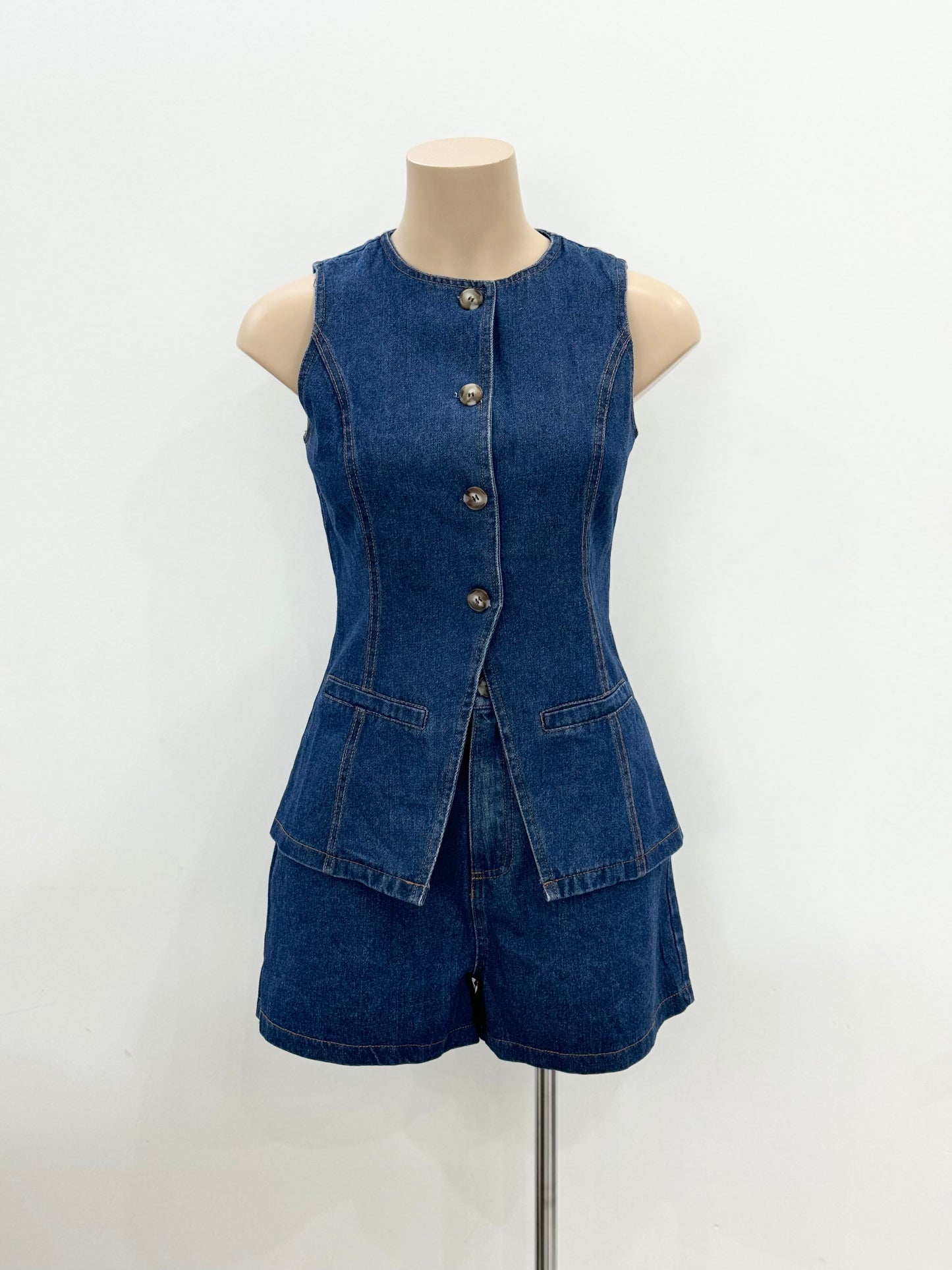 The Vest Set -  Dark Denim