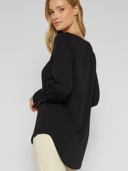 The Lacey Long Sleeve Blouse - Black