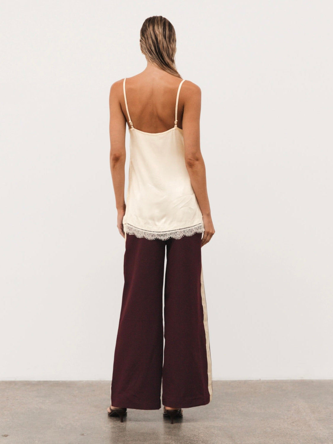 The Adele Satin Singlet | Ivory