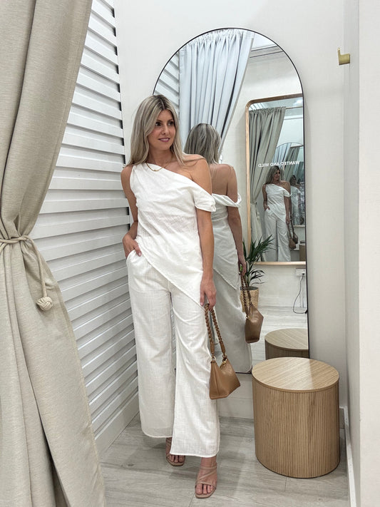 The Adorne Pants Set - White