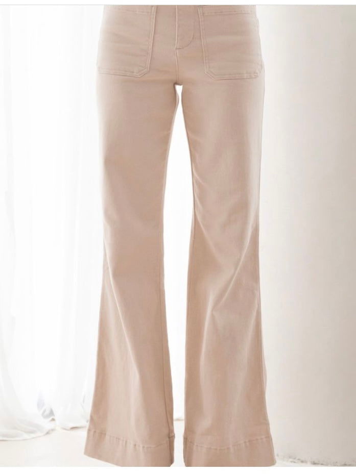 Ebony Flare Jeans - Cream - WANTED AND WILD