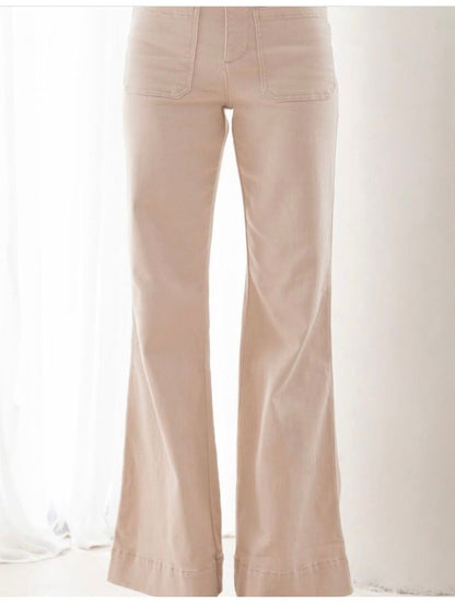 Ebony Flare Jeans - Cream - WANTED AND WILD