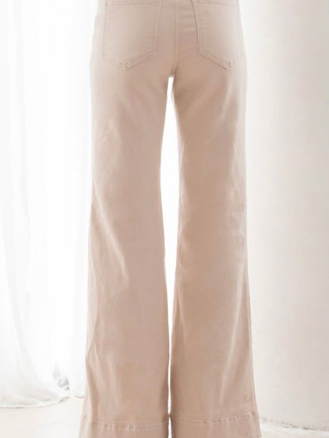 Ebony Flare Jeans - Cream - WANTED AND WILD