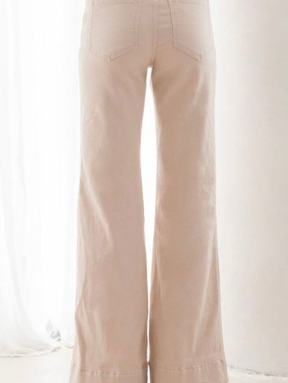 Ebony Flare Jeans - Cream - WANTED AND WILD