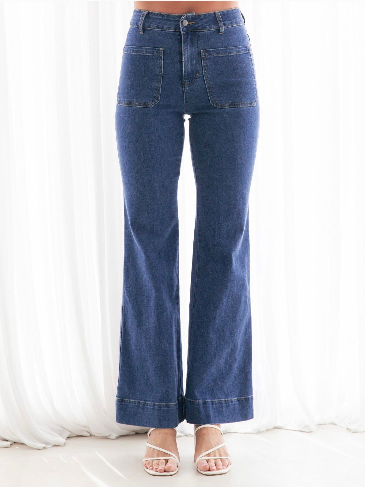 Ebony Flare Jeans - Dark Denim - WANTED AND WILD