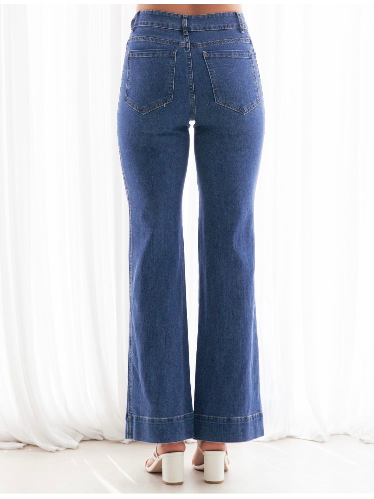 Ebony Flare Jeans - Dark Denim - WANTED AND WILD